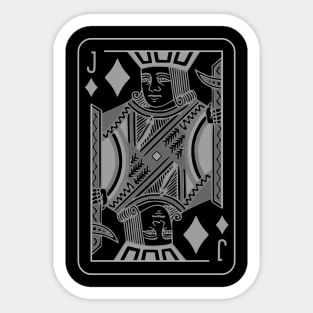 Jack of Diamonds Grayscale Sticker